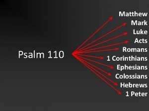 Psalm 110 Matthew Mark Luke Acts Romans 1