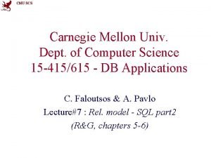 CMU SCS Carnegie Mellon Univ Dept of Computer