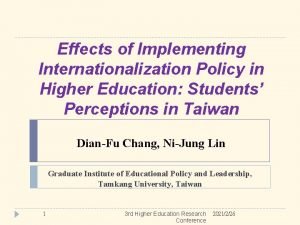 Effects of Implementing Internationalization Policy in Higher Education