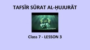 TAFSR SRAT ALUJURT Class 7 LESSON 3 Starter