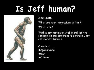 Is Jeff human Meet Jeff What are your