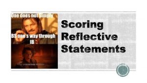 Reflective statement examples ib