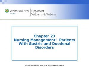 Nursing management of duodenal ulcer