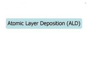 1 Atomic Layer Deposition ALD Presentation Overview Definition