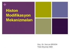 Histon Modifikasyon Mekanizmalar Do Dr Sercan ERGN Tbbi