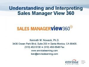 Understanding and Interpreting Sales Manager View 360 Kenneth