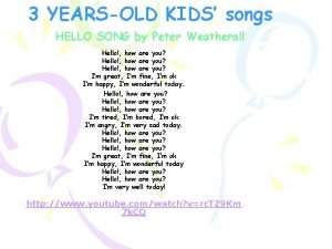Song for 3 years old