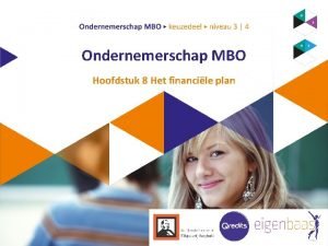 Ondernemerschap MBO Hoofdstuk 8 Het financile plan Inhoud