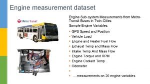 Engine measurement dataset Engine Subsystem Measurements from Metro