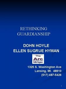 RETHINKING GUARDIANSHIP DOHN HOYLE ELLEN SUGRUE HYMAN 1325