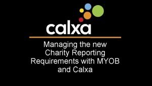 Calxa reporting