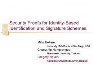 Security Proofs for IdentityBased Identification and Signature Schemes