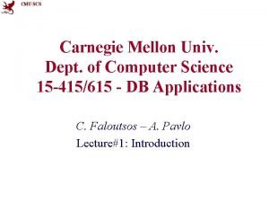 CMU SCS Carnegie Mellon Univ Dept of Computer