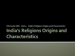 Indias religions Indias religions