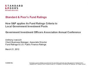 Fonds rating standard poors
