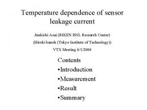 Leakage current and temperature relationship