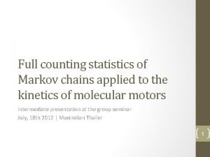 Full counting statistics of Markov chains applied to