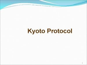 Kyoto Protocol 1 Introduction to Climate Change Human