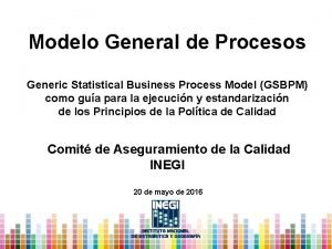 Generic statistical business process model