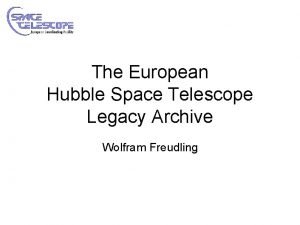 The European Hubble Space Telescope Legacy Archive Wolfram