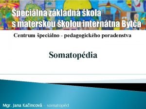 Centrum pecilno pedagogickho poradenstva Somatopdia Mgr Jana Kaincov