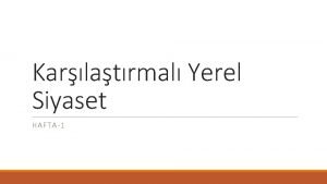 Yerel siyaset nedir