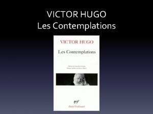 Victor hugo les contemplations introduction