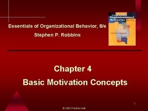 Essentials of Organizational Behavior 8e Stephen P Robbins