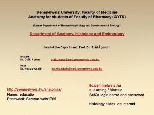 Semmelweis University Faculty of Medicine Anatomy for students