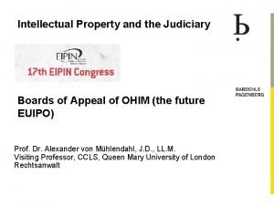 Intellectual Property and the Judiciary Boards of Appeal