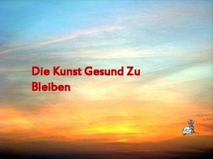 Die Kunst Gesund Zu Bleiben Sprich ber Deine