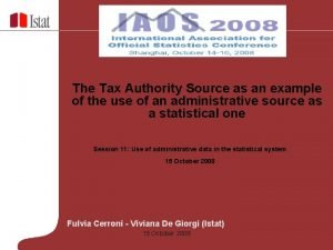 Sources of tax authority