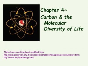 Chapter 4 Carbon the Molecular Diversity of Life