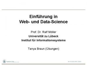 Einfhrung in Web und DataScience Prof Dr Ralf