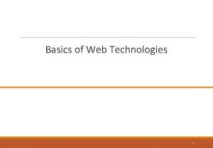 Web technology basics