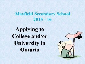 Mayfield secondary school application