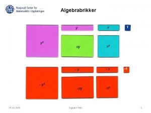 Algebrabrikker 24 02 2021 Sigbjrn Hals 1 multiplisere