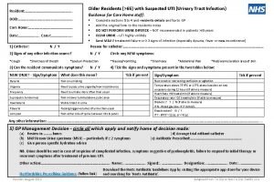 Resident DOB Care Home Date Carer 1 Catheter