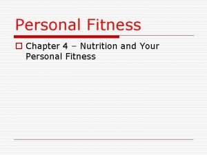 Fitness & nutrition