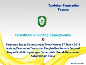 Tambahan Penghasilan Pegawai Sosialisasi di Bidang Kepegawaian Peraturan