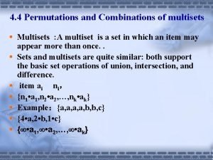 Multiset combinations