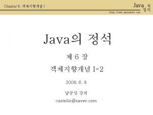 Java Chapter 6 I http www javachobo com