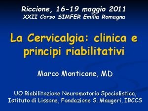 Riccione 16 19 maggio 2011 XXII Corso SIMFER