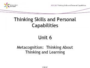Thinking skills and personal capabilities