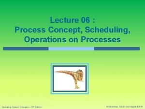 Lecture 06 Process Concept Scheduling Operations on Processes