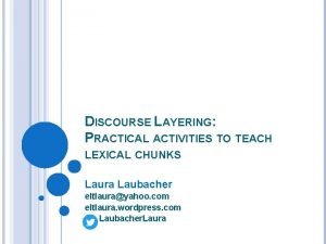 Lexical chunks activities