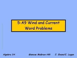 Wind and current word problems