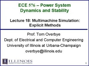 ECE 576 Power System Dynamics and Stability Lecture