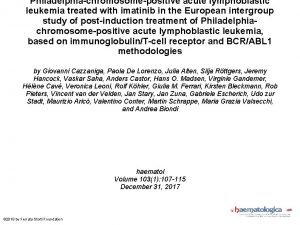 Philadelphiachromosomepositive acute lymphoblastic leukemia treated with imatinib in