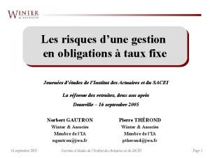 Les risques dune gestion Les normes IFRS en